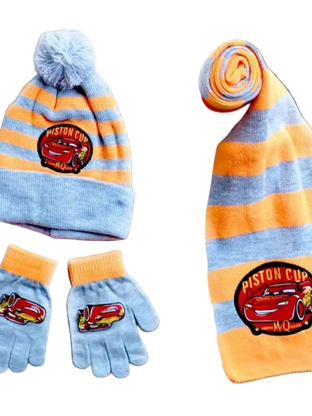 Disney Cars Orange Hat Glove And Scar Set for Kids